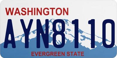WA license plate AYN8110