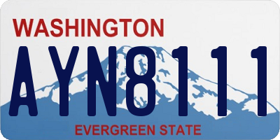 WA license plate AYN8111