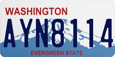 WA license plate AYN8114