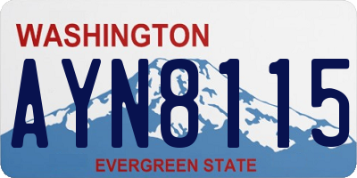 WA license plate AYN8115