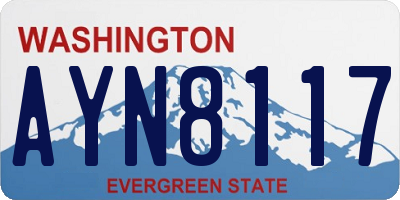 WA license plate AYN8117