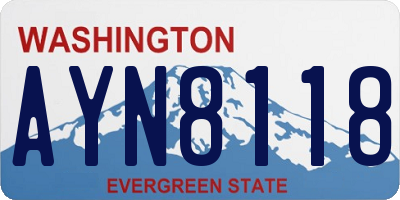 WA license plate AYN8118