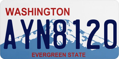 WA license plate AYN8120