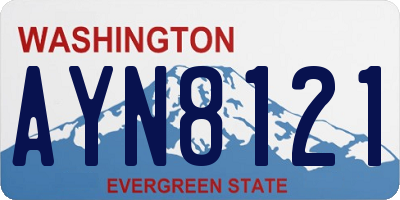 WA license plate AYN8121