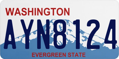 WA license plate AYN8124