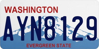 WA license plate AYN8129