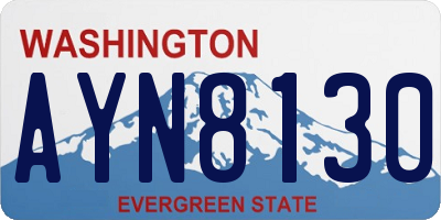 WA license plate AYN8130