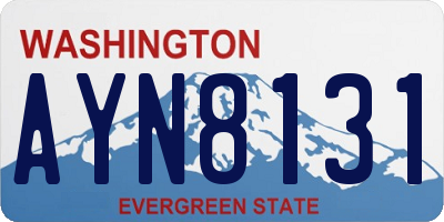 WA license plate AYN8131