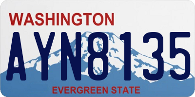 WA license plate AYN8135