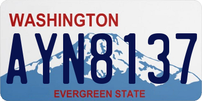 WA license plate AYN8137