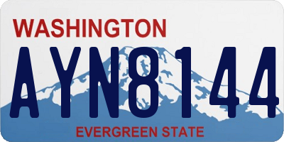 WA license plate AYN8144