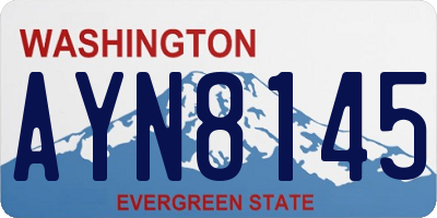 WA license plate AYN8145