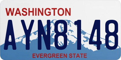 WA license plate AYN8148