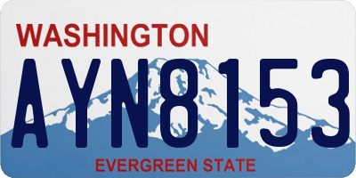 WA license plate AYN8153