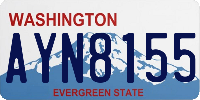 WA license plate AYN8155