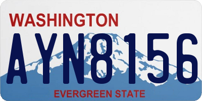 WA license plate AYN8156