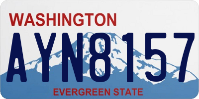WA license plate AYN8157