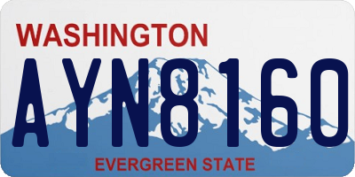 WA license plate AYN8160