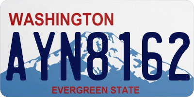 WA license plate AYN8162