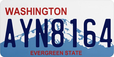 WA license plate AYN8164