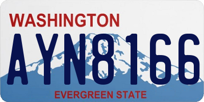 WA license plate AYN8166