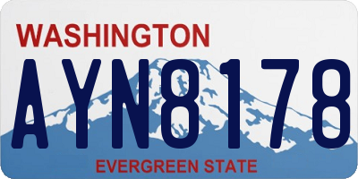 WA license plate AYN8178