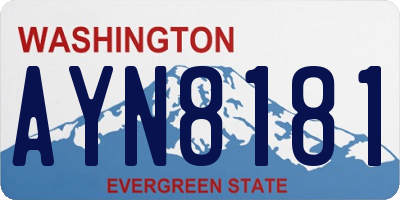 WA license plate AYN8181