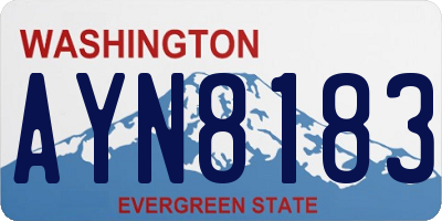 WA license plate AYN8183