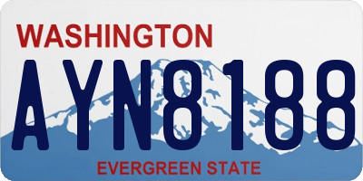 WA license plate AYN8188