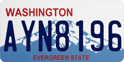 WA license plate AYN8196