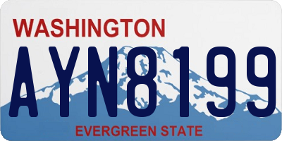 WA license plate AYN8199
