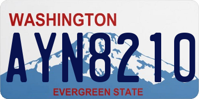 WA license plate AYN8210