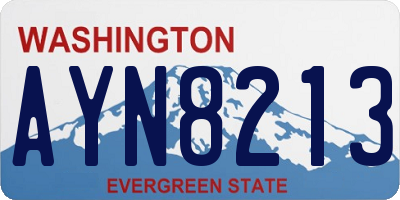 WA license plate AYN8213