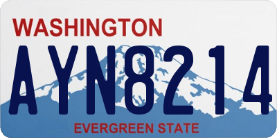 WA license plate AYN8214