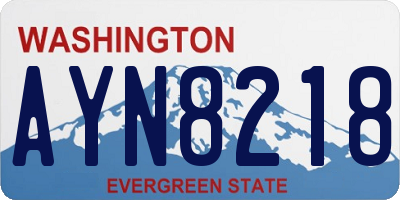 WA license plate AYN8218