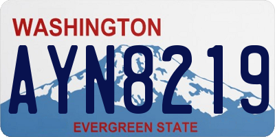 WA license plate AYN8219