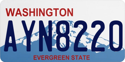 WA license plate AYN8220