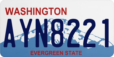 WA license plate AYN8221