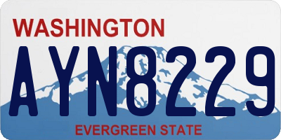 WA license plate AYN8229