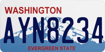 WA license plate AYN8234