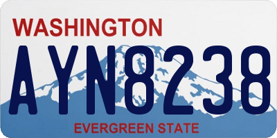 WA license plate AYN8238