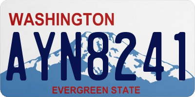 WA license plate AYN8241