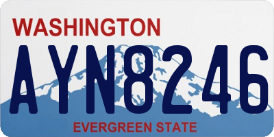 WA license plate AYN8246