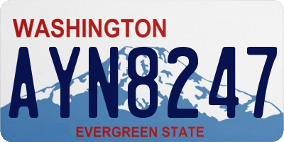WA license plate AYN8247