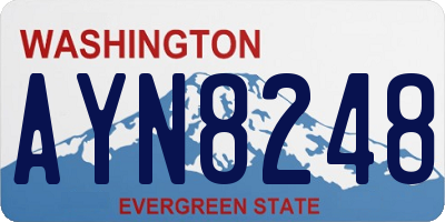 WA license plate AYN8248