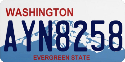 WA license plate AYN8258
