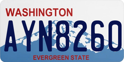 WA license plate AYN8260