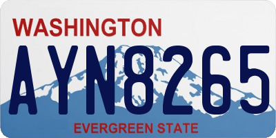 WA license plate AYN8265