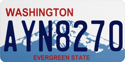 WA license plate AYN8270