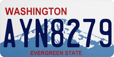 WA license plate AYN8279